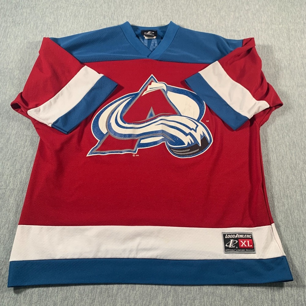 Vintage Colorado Avalanche Jersey Adult XL Red Hockey Logo Athletic Joe Sakic‎